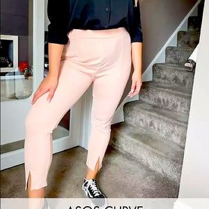 Blush pink split hem trouser